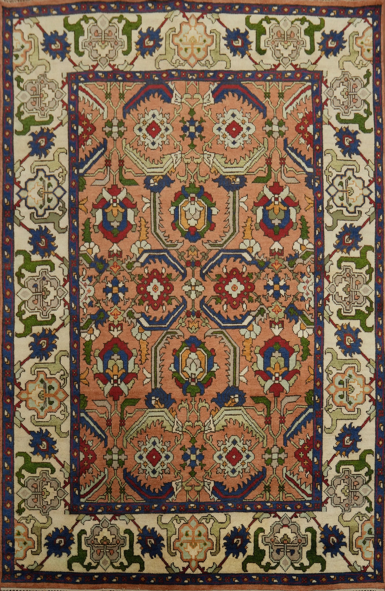 Orange Wool Oushak Room Size Area Rug 8x10