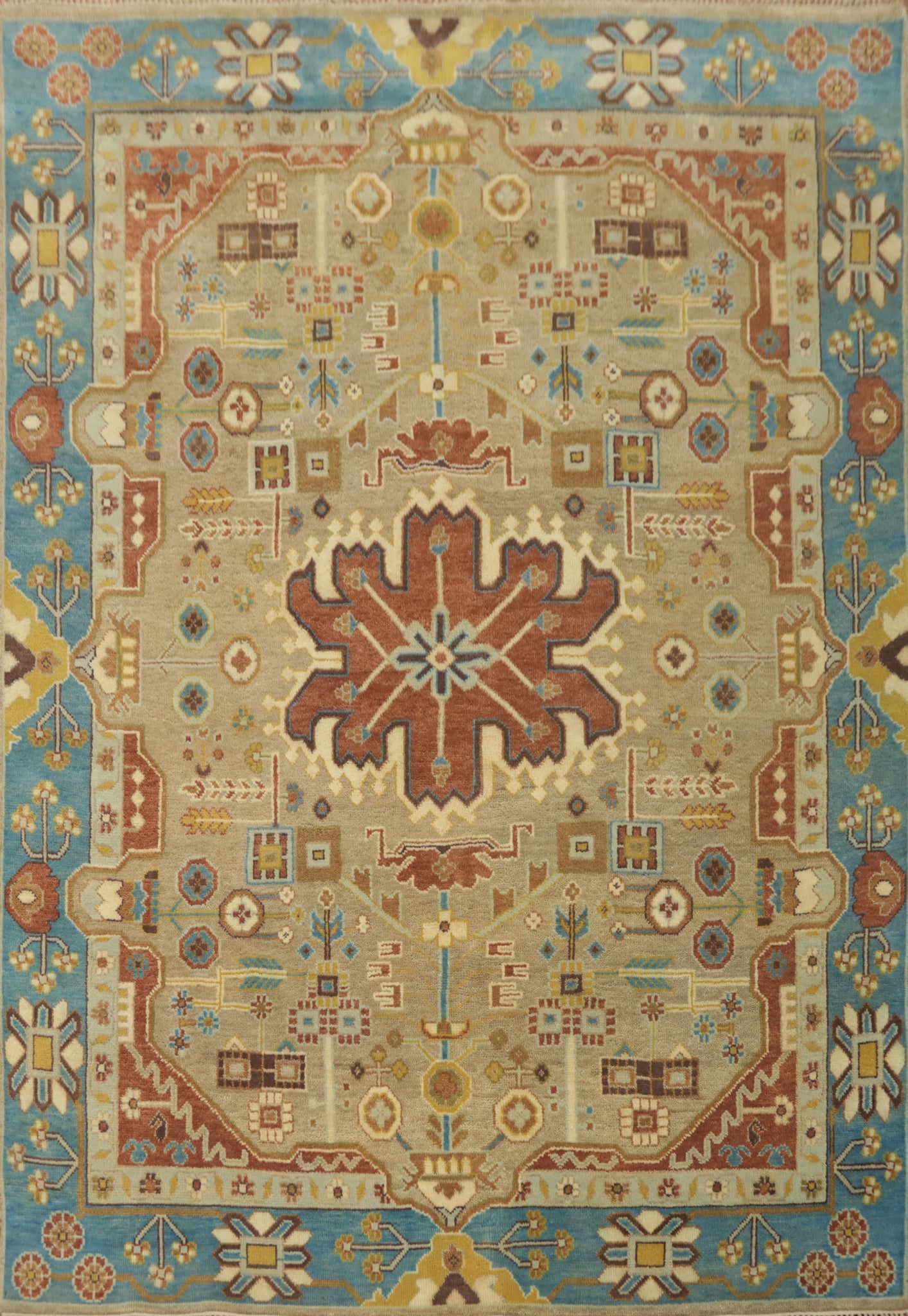 Geometric Kazak Indian Area Rug 8x10