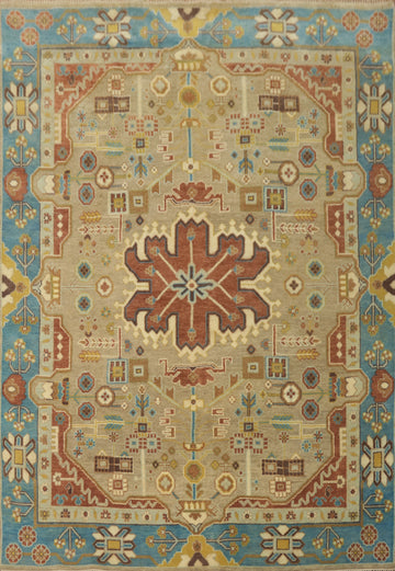 Geometric Kazak Indian Area Rug 8x10