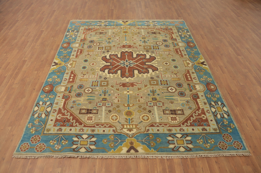 Geometric Kazak Indian Area Rug 8x10