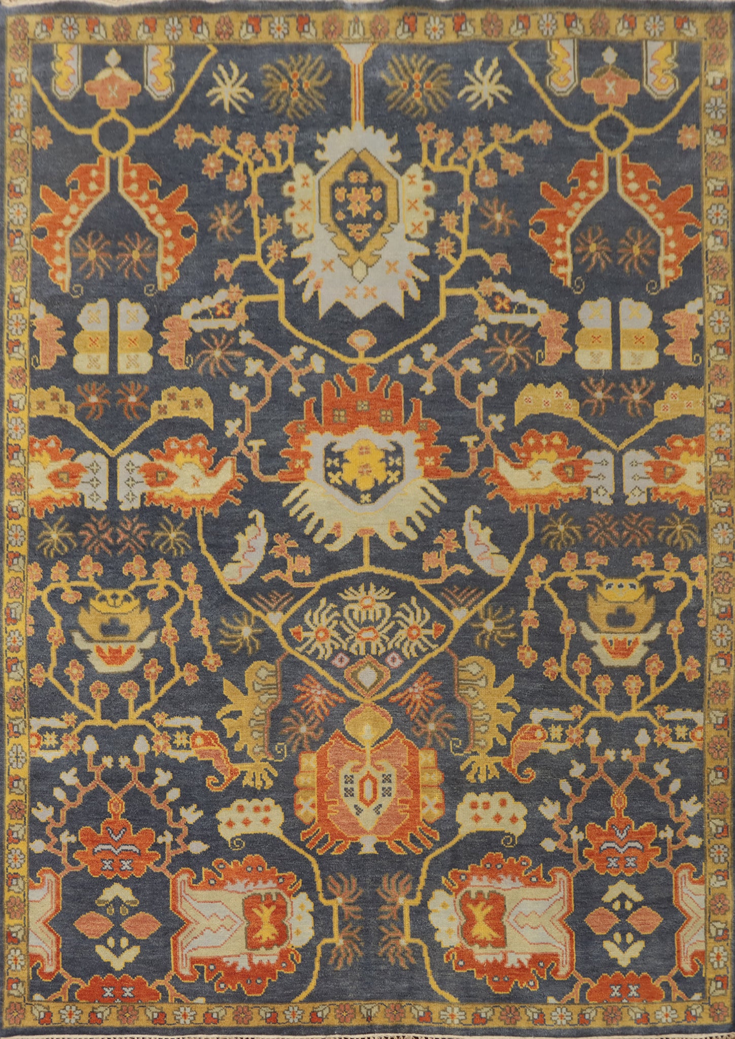 Handmade Blue Oushak Living Room Area Rug 8x10