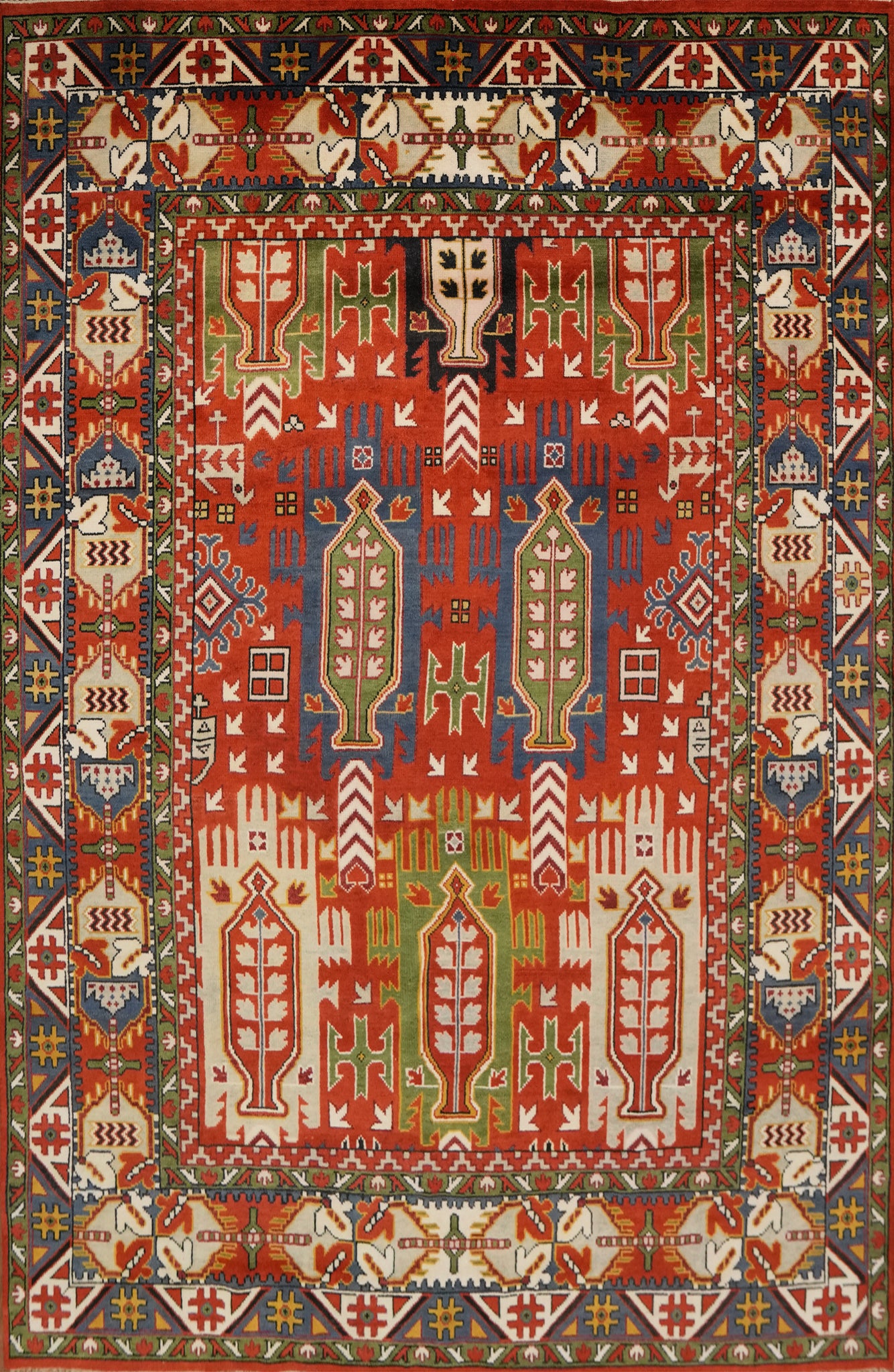 Geometric Heriz Serapi Large Area Rug 9x12