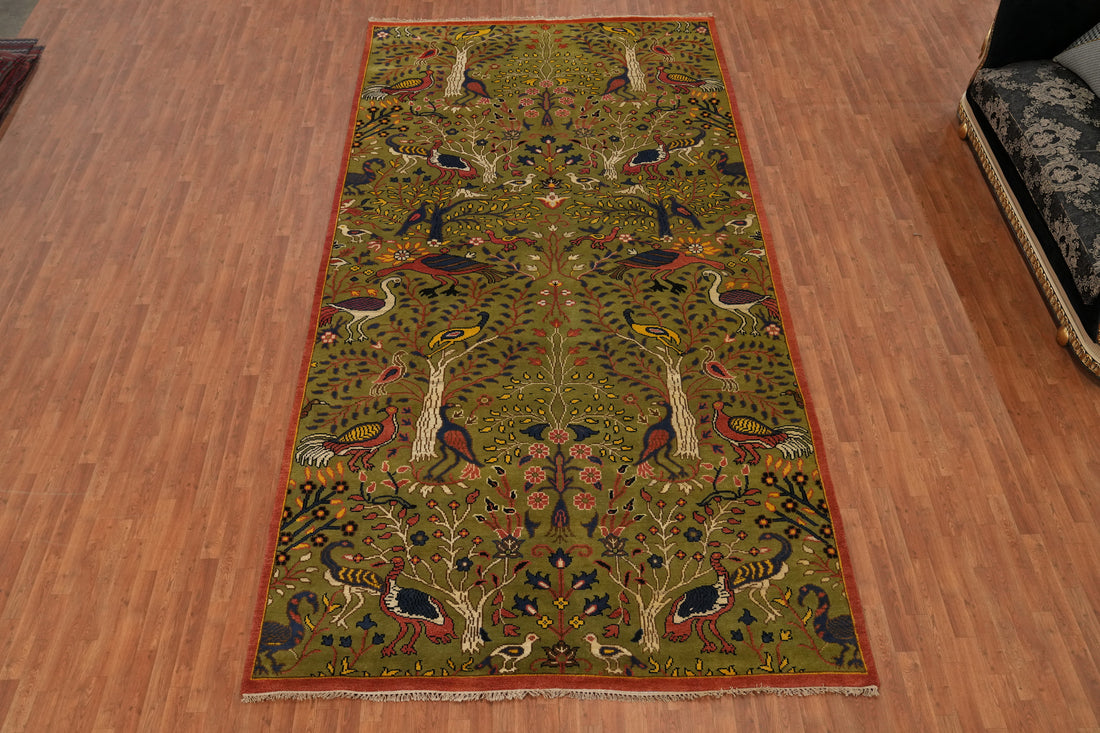 Animals Design Green Ziegler Handmade Large Rug 8x16