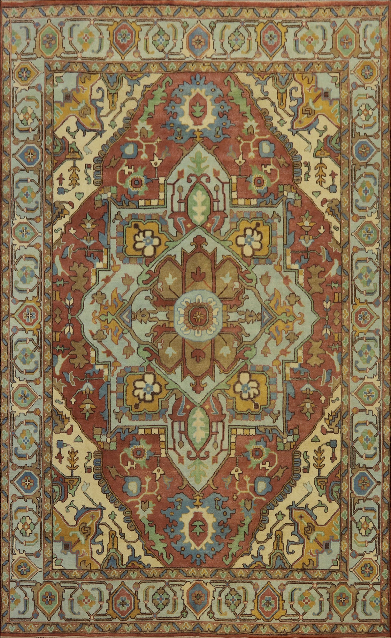Geometric Heriz Serapi Oriental Large Rug 10x14