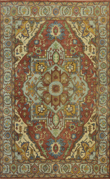Geometric Heriz Serapi Oriental Large Rug 10x14