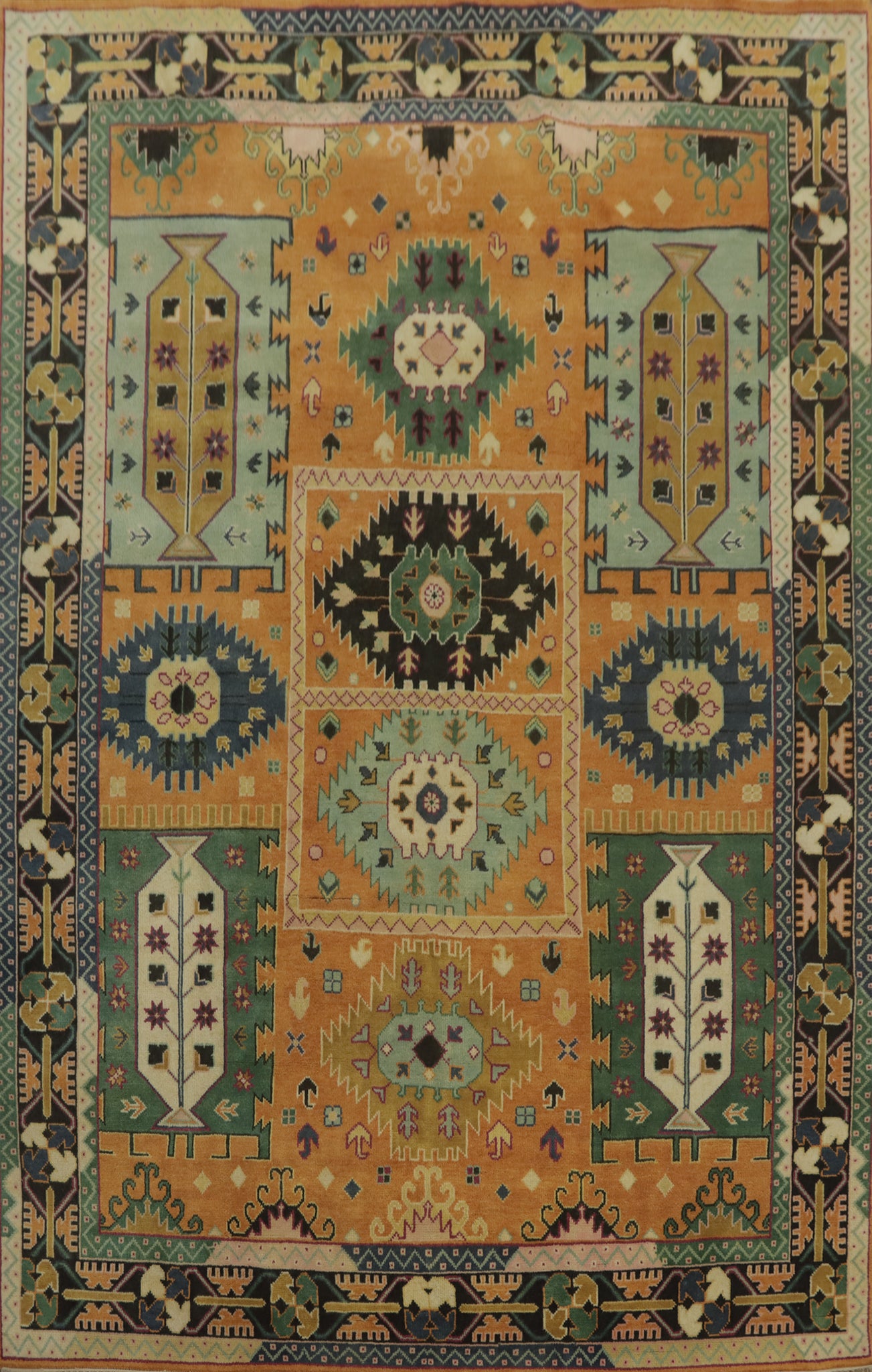 Geometric Wool Kazak Large Area Rug 9x12