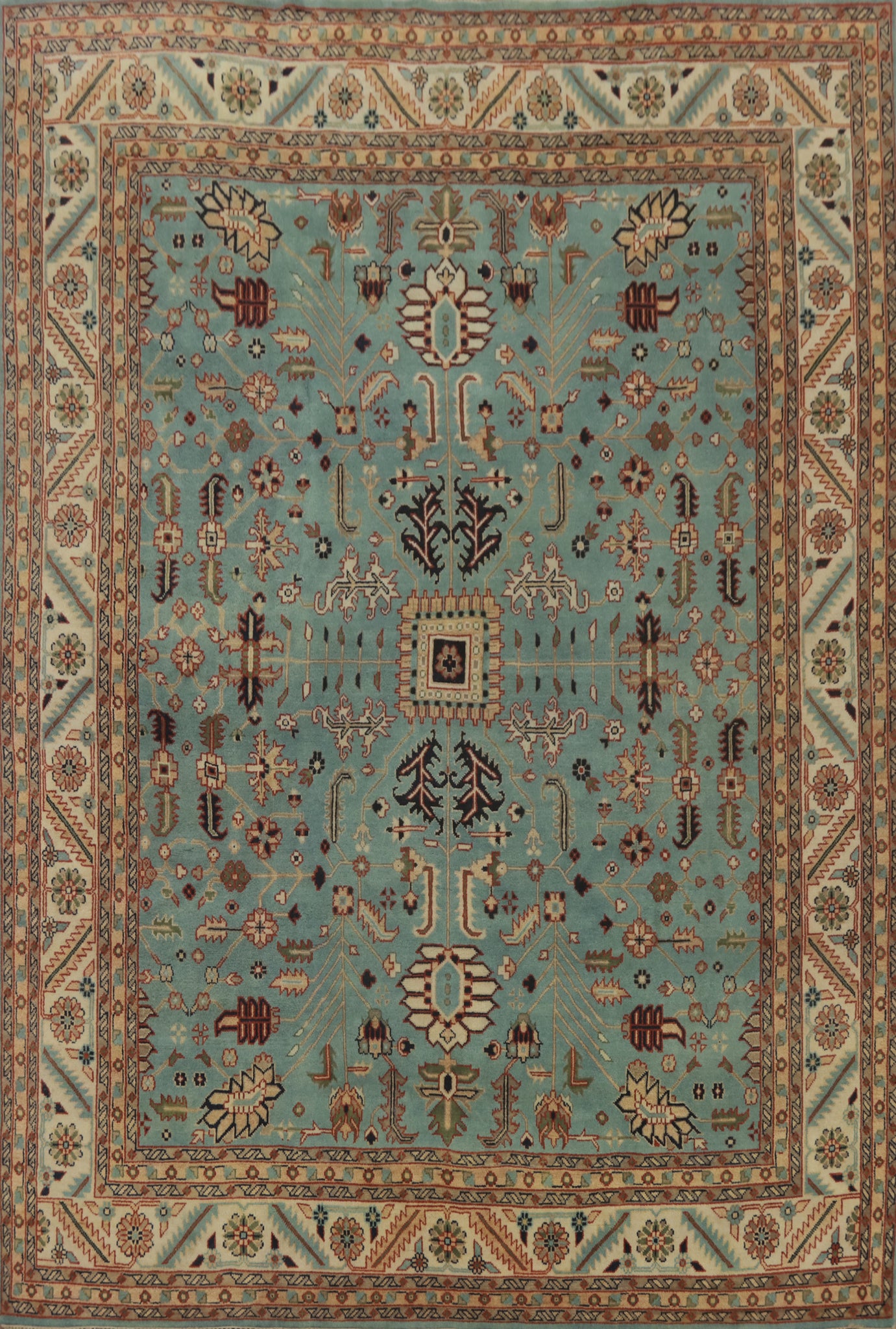 Light Blue Oushak Handmade Large Rug 12x15