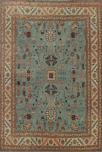 Light Blue Oushak Handmade Large Rug 12x15