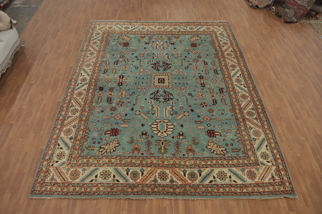 Light Blue Oushak Handmade Large Rug 12x15