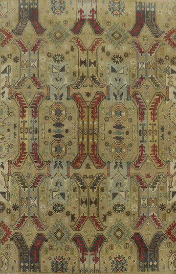 Geometric Heriz Serapi Large Area Rug 9x12