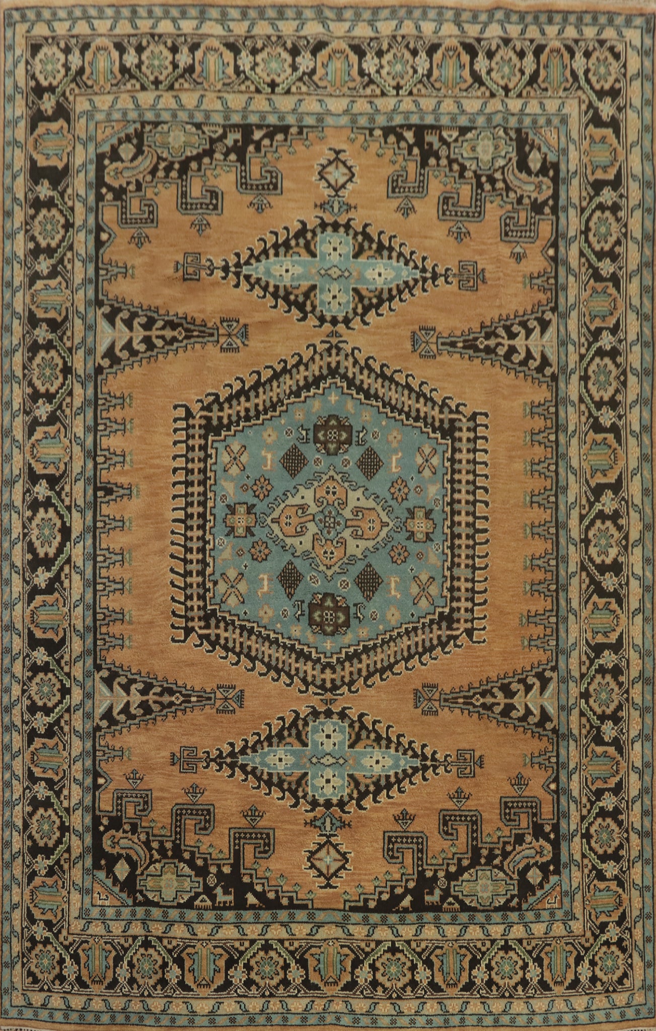 Orange Wool Viss Large Area Rug 9x12