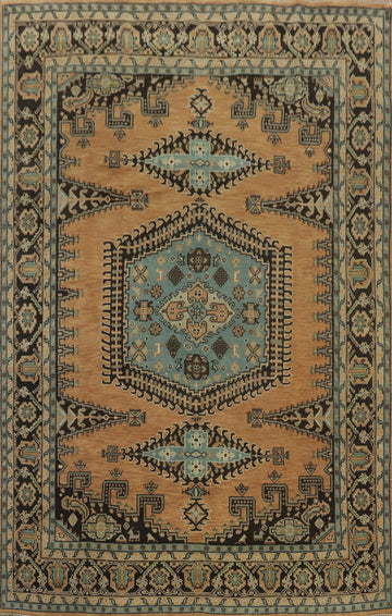 Orange Wool Viss Large Area Rug 9x12