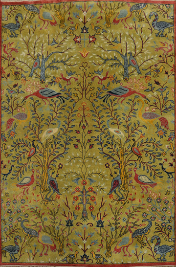 Animals Design Wool Ziegler Large Area Rug 9x12