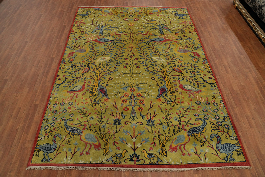 Animals Design Wool Ziegler Large Area Rug 9x12