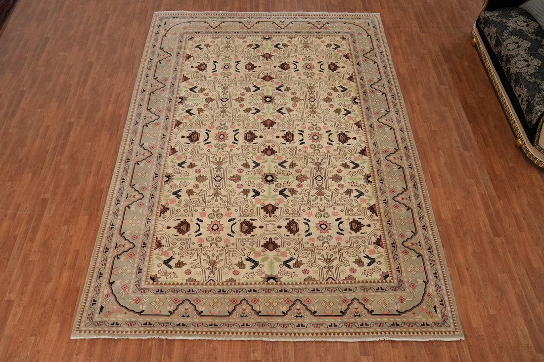 Vegetable Dye Art Deco Handmade Large Rug 10x14