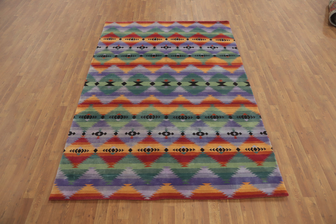 Vegetable Dye Gabbeh Room Size Area Rug 6x9