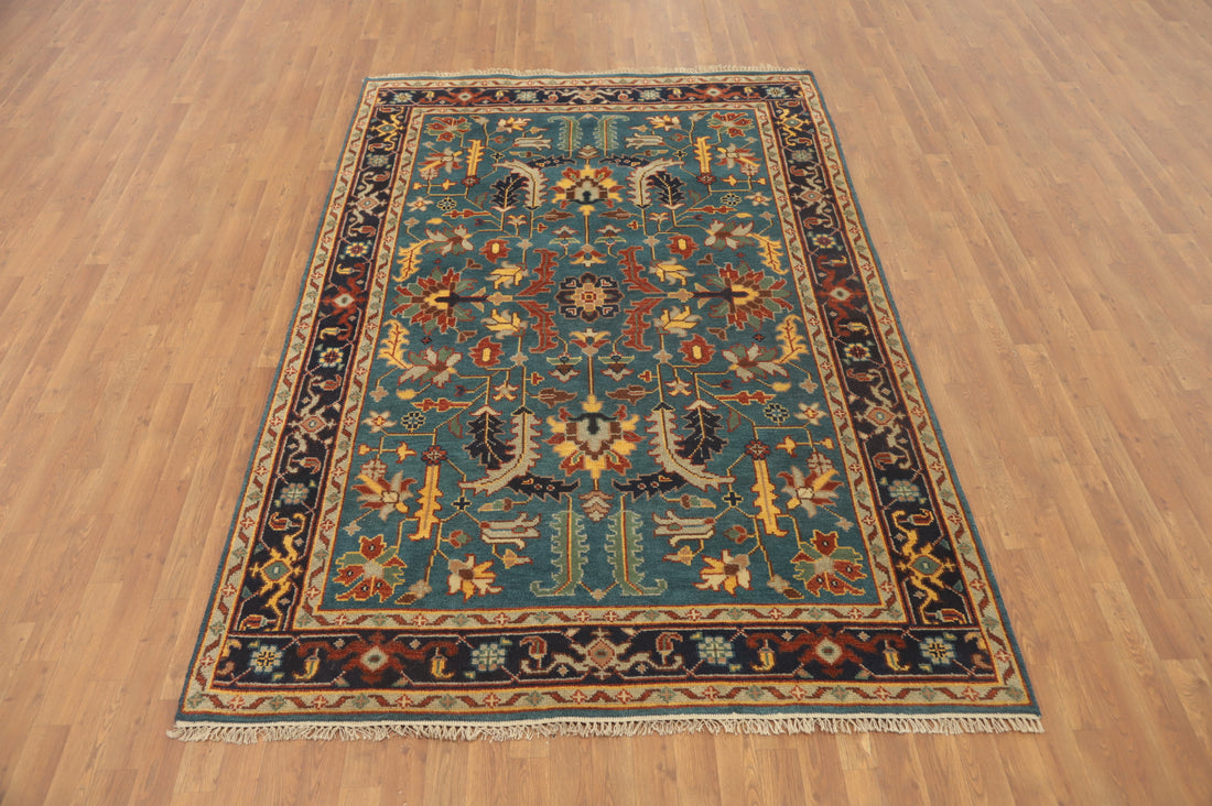 Handmade Floral Oushak Wool Area Rug 6x9