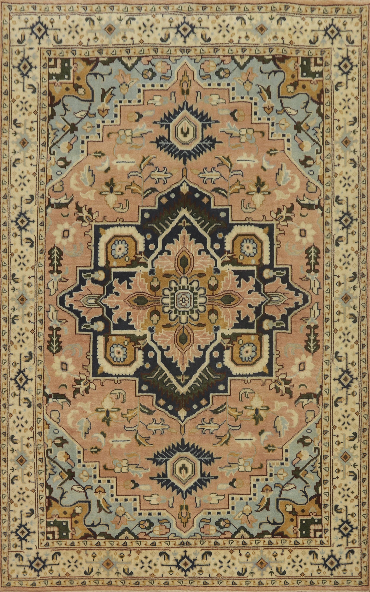 Geometric Heriz Serapi Room Size Area Rug 6x9