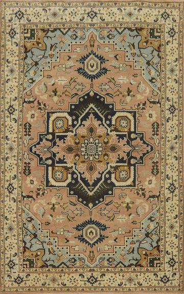 Geometric Heriz Serapi Room Size Area Rug 6x9