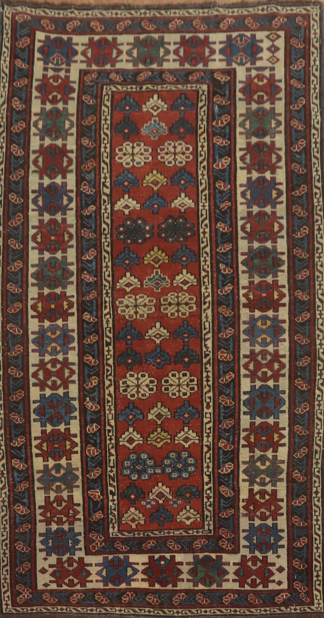 Pre-1900 Antique Kazak Vegetable Dye Rug 3x6