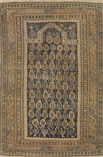 Pre-1900 Antique Kazak Vegetable Dye Rug 3x5