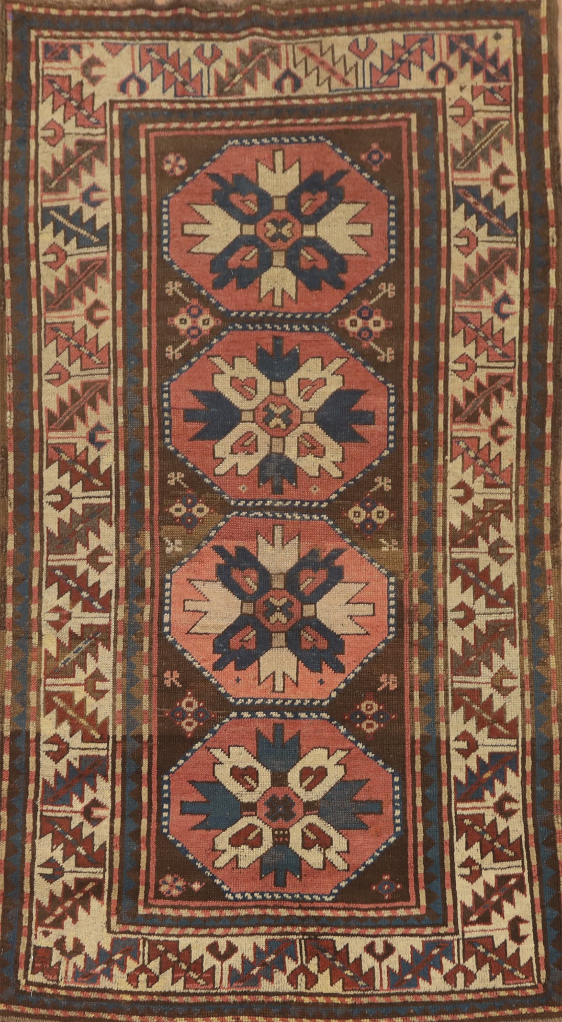 Pre-1900 Antique Kazak Vegetable Dye Rug 3x6