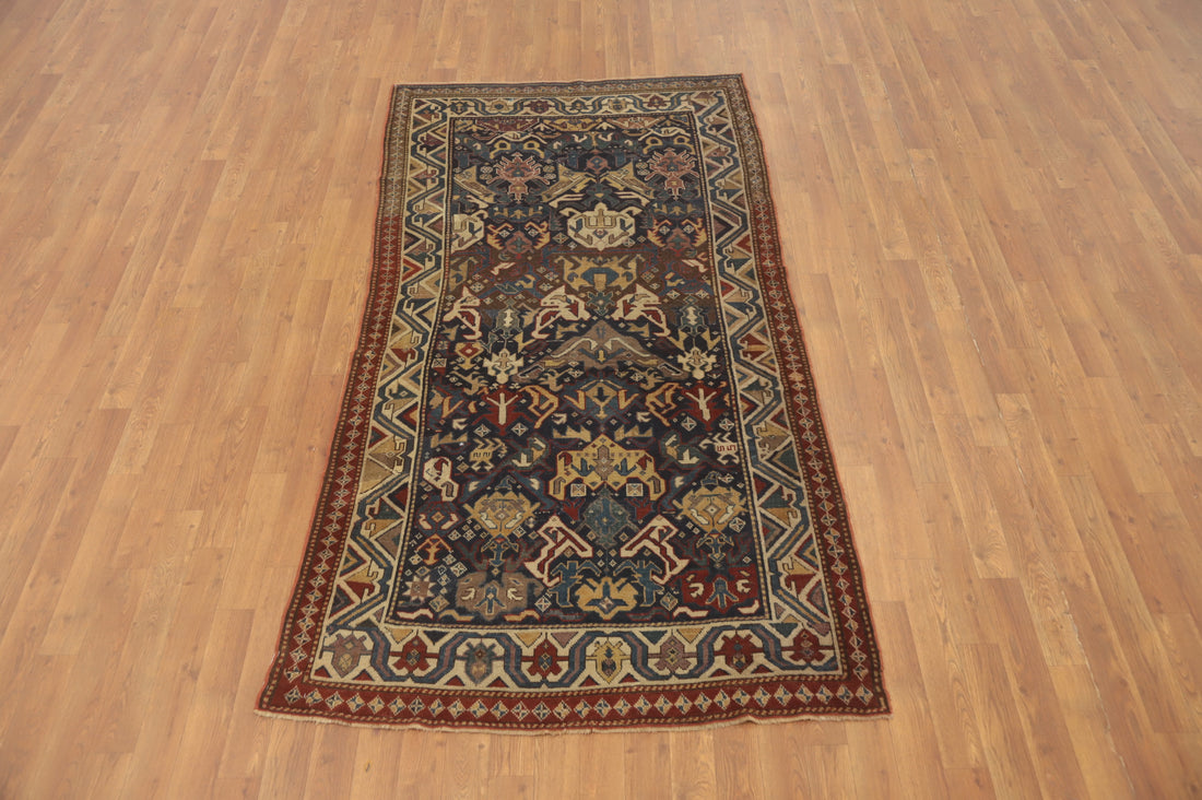 Pre-1900 Antique Kazak Vegetable Dye Rug 4x7