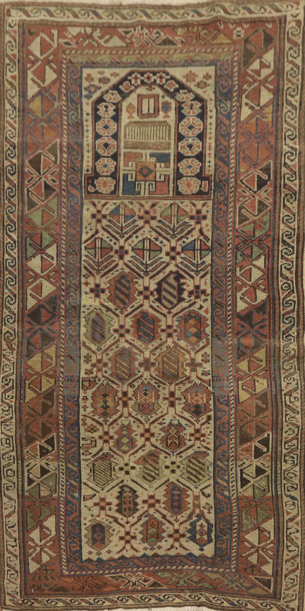 Pre-1900 Antique Kazak Vegetable Dye Rug 3x5