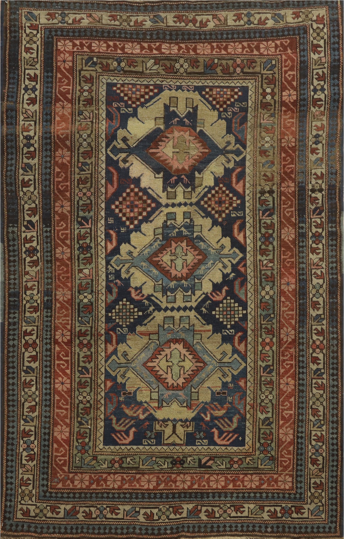 Pre-1900 Antique Shirvan Vegetable Dye Rug 3x5