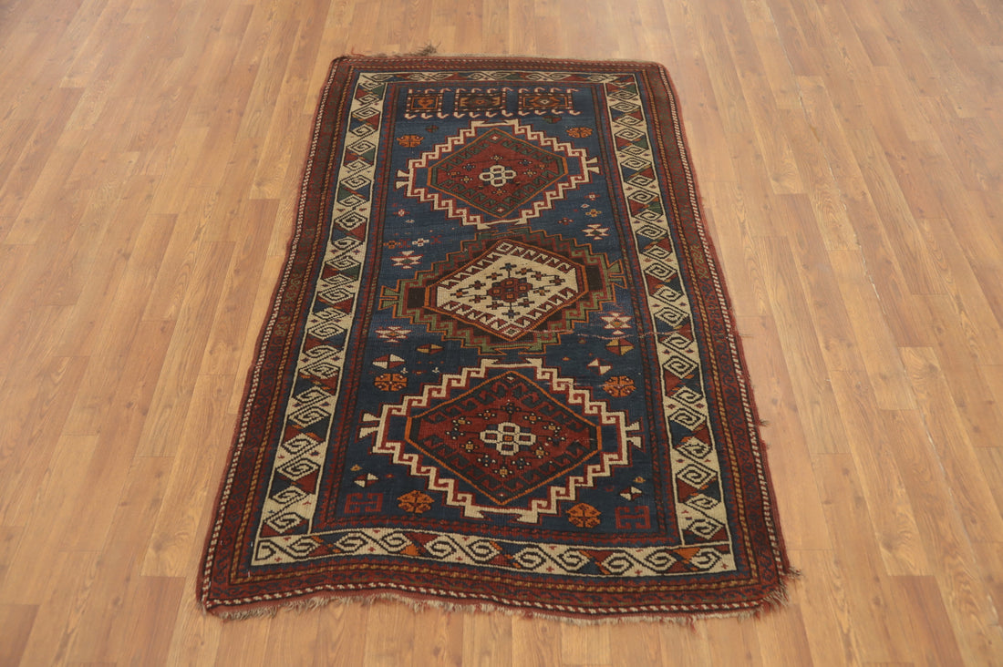 Pre-1900 Antique Kazak Vegetable Dye Rug 3x6