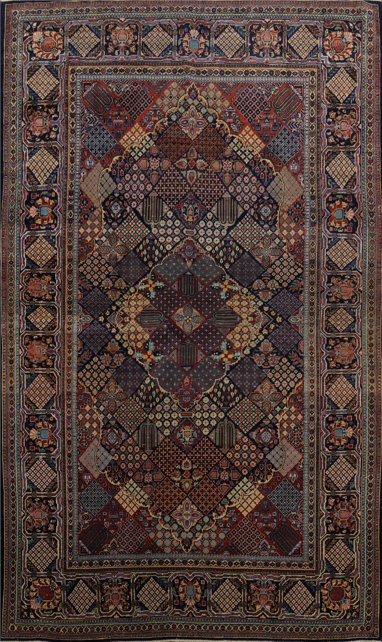 Antique Vegetable Dye Kashan Dabir Persian Rug 4x7