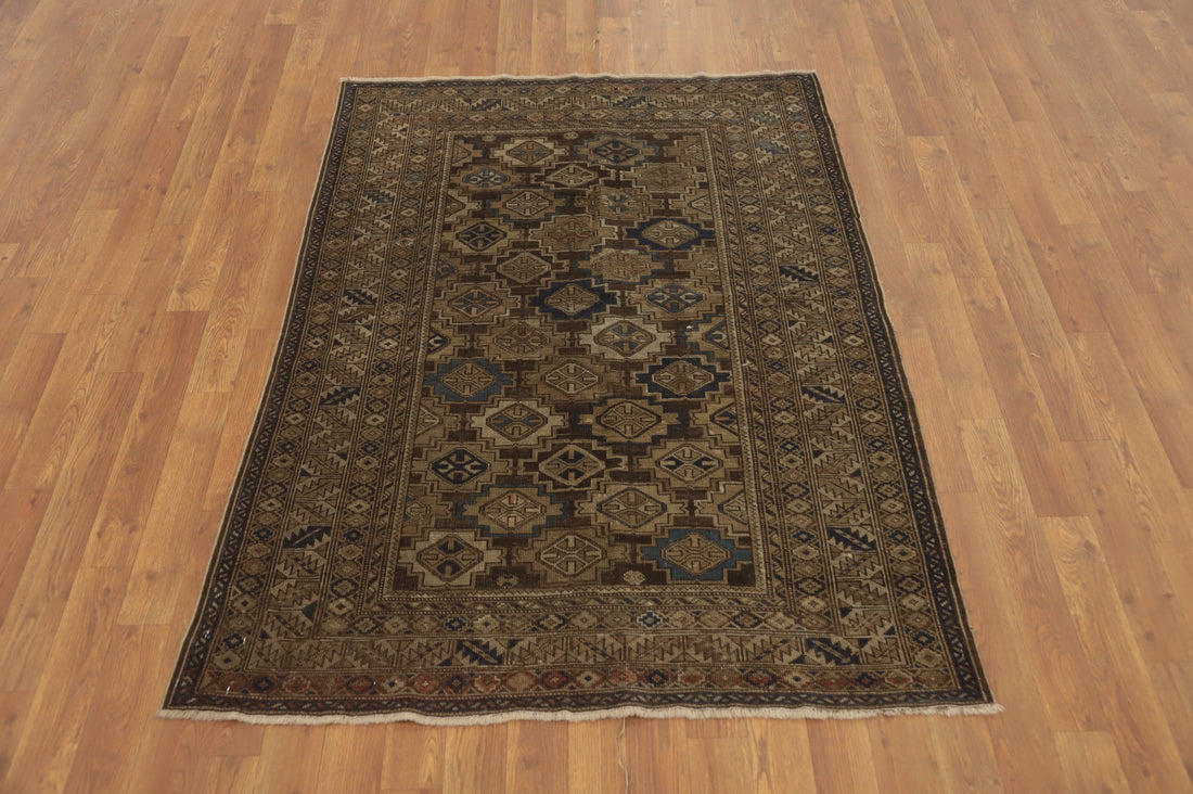 Pre-1900 Antique Kazak Vegetable Dye Rug 4x5