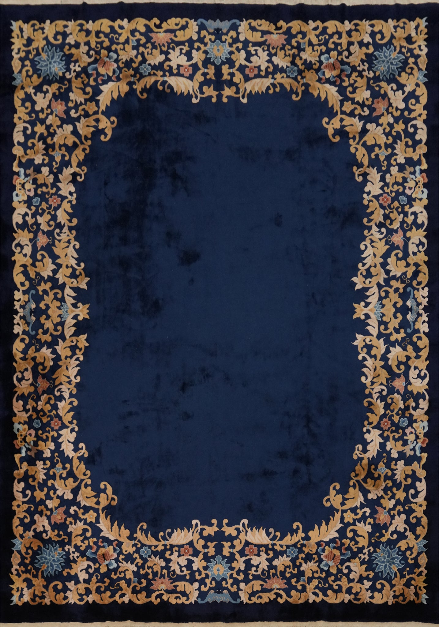 Vegetable Dye Art Deco Chinese Large Rug 12x15