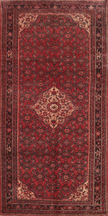 Vintage Geometric Hamedan Persian Area Rug 5x12
