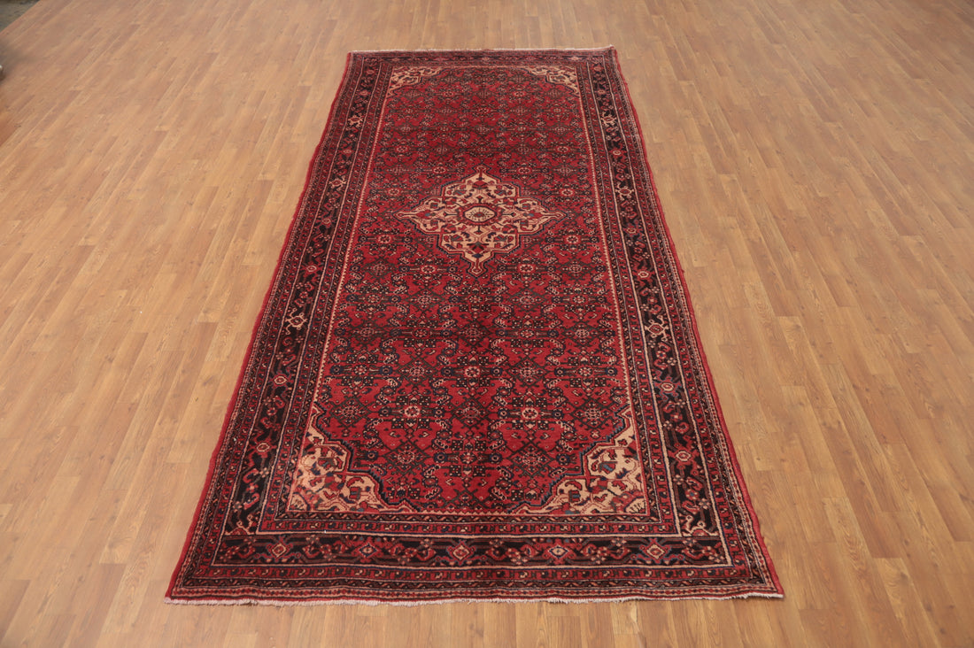 Vintage Geometric Hamedan Persian Area Rug 5x12