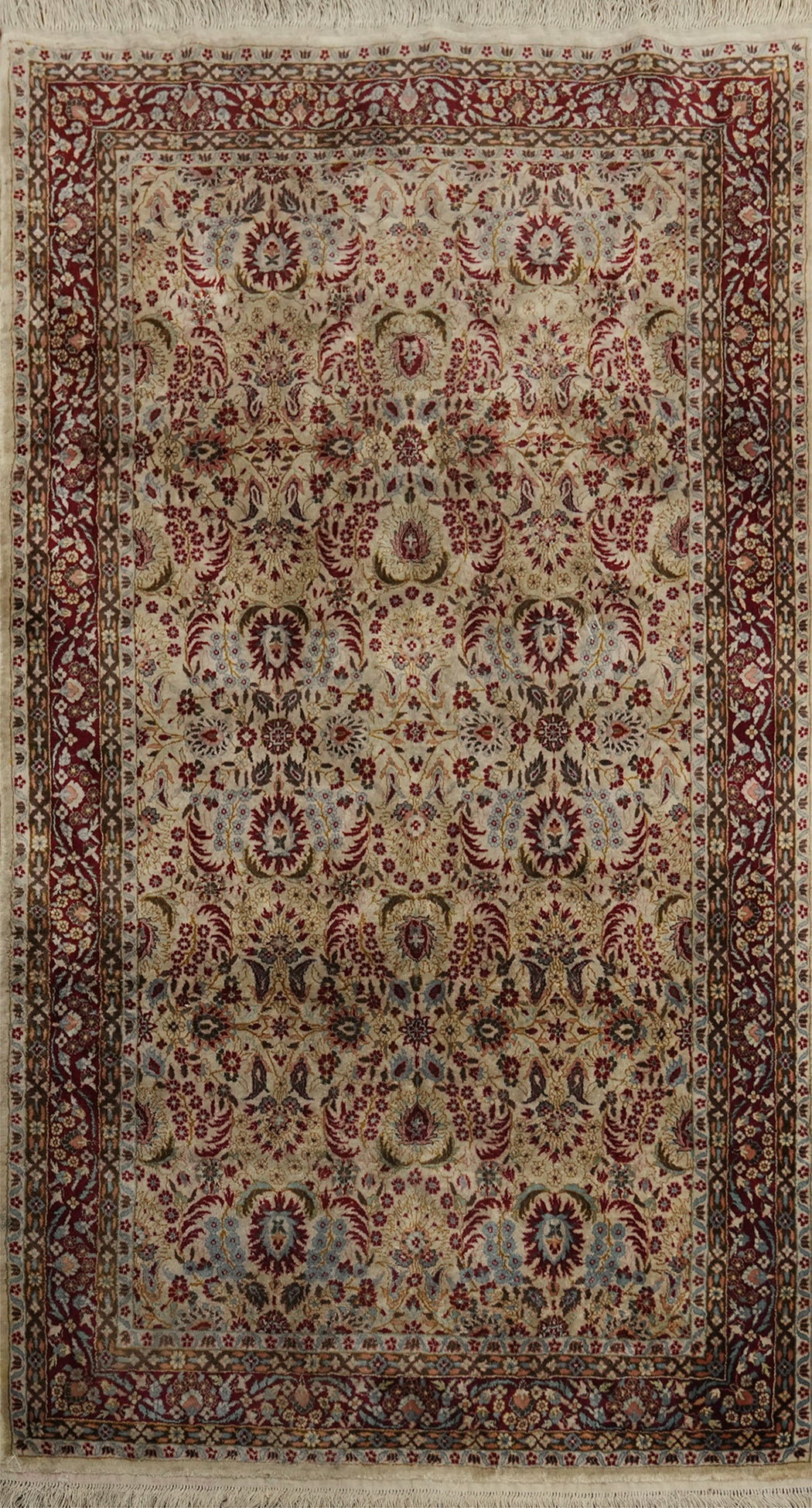 Handmade Silk Floral Qum Persian Rug 3x5
