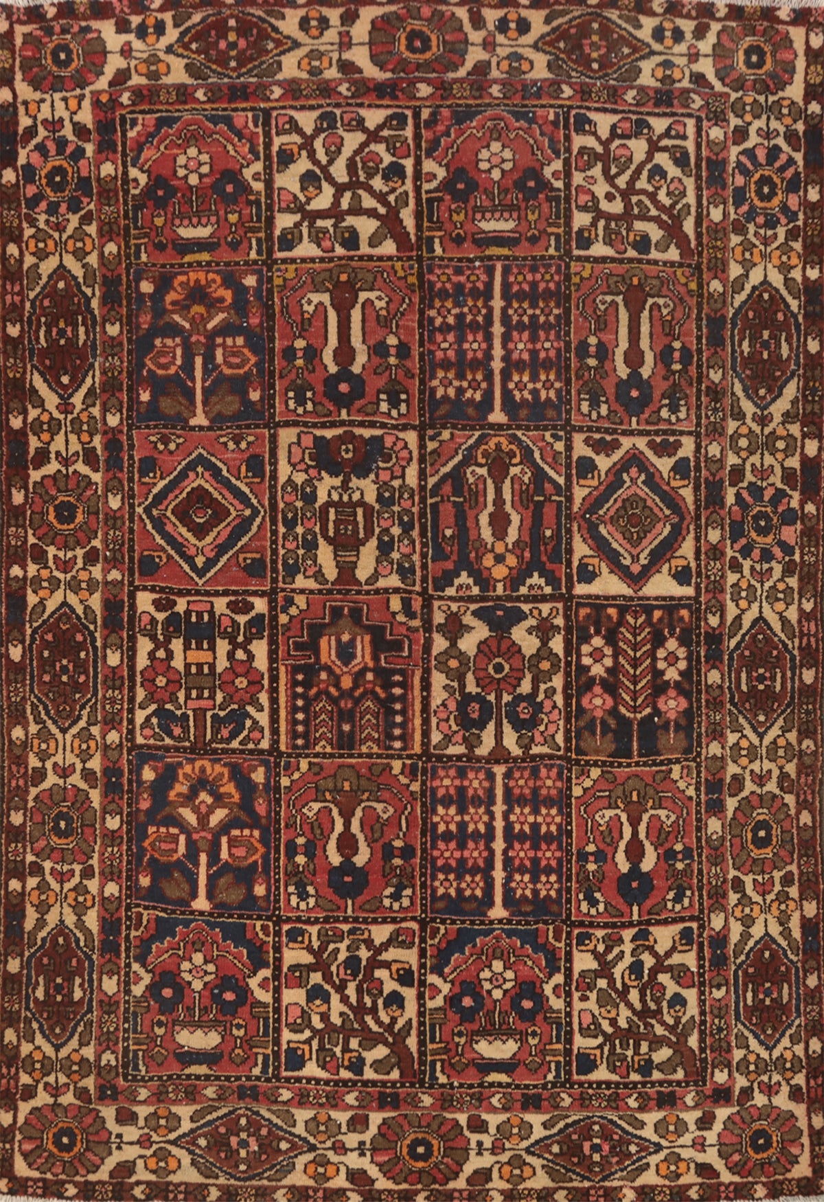 Garden Design Wool Balouch Persian Rug 5x7