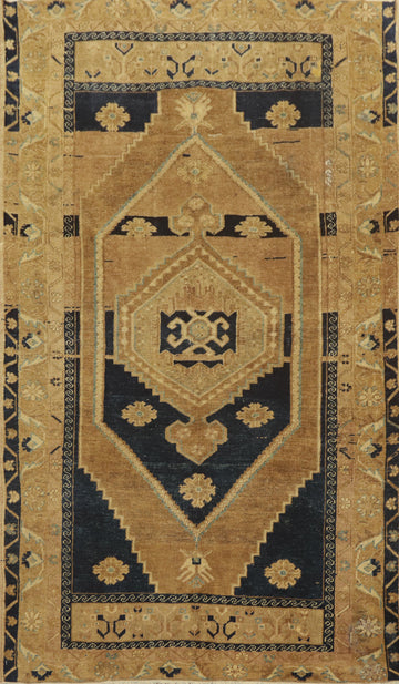 Vegetable Dye Antique Anatolian Turkish Rug 4x6