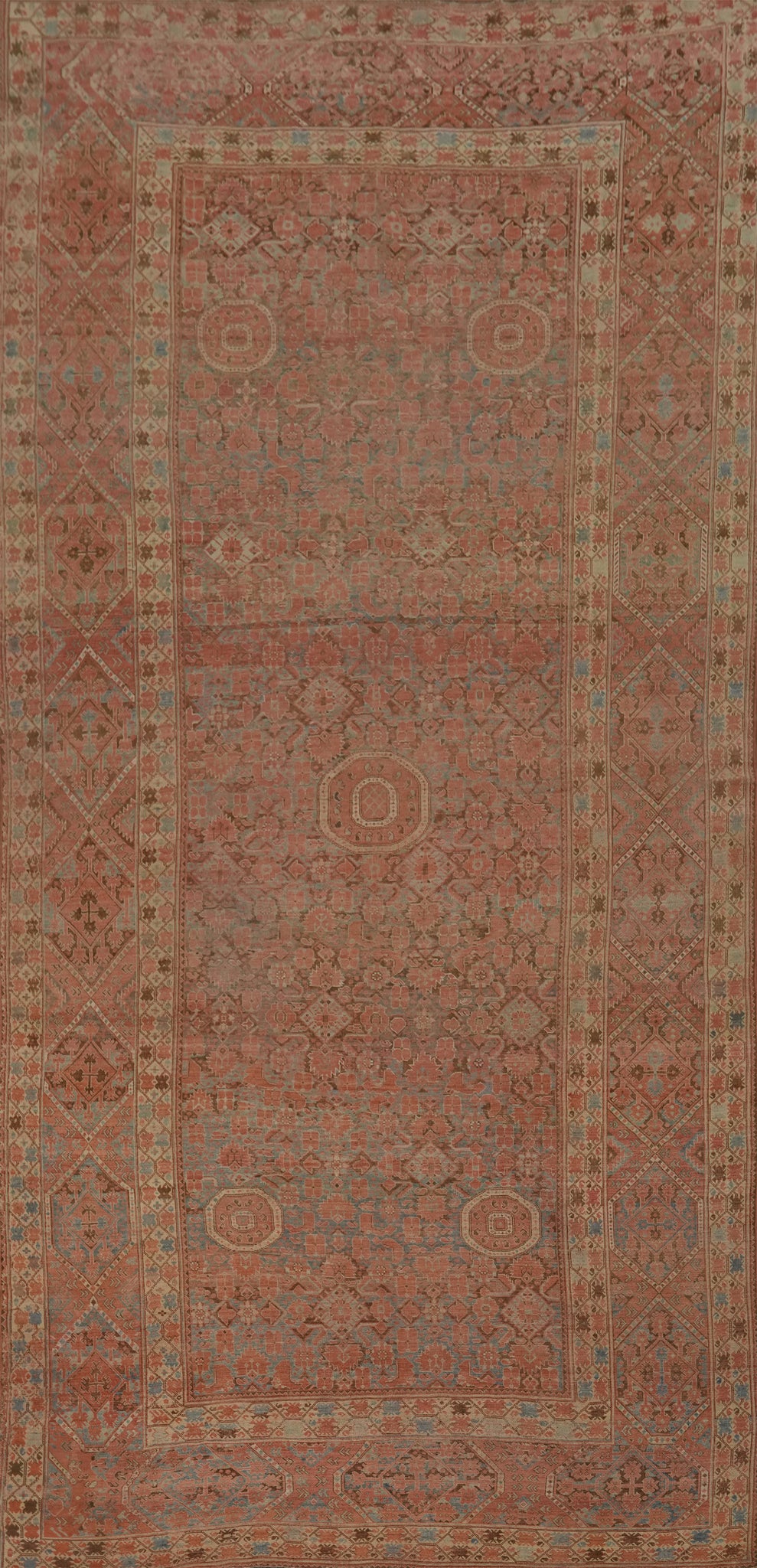 Pre-1900 Masterpiece Vegetable Dye Sultanabad Ziegler Persian Rug 10x21