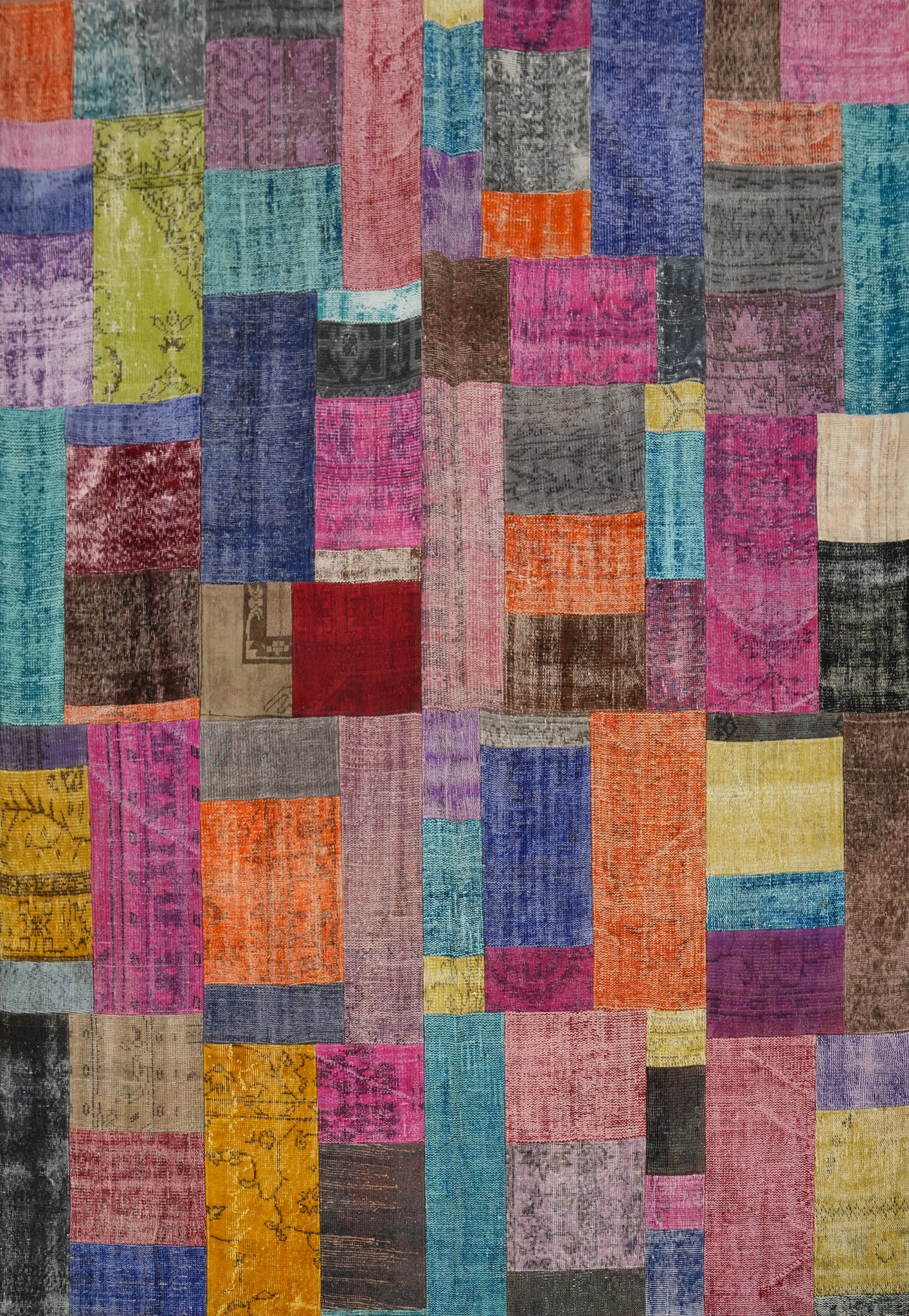 Colorful Patchwork Distressed Area Rug 8x10