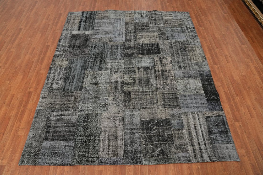 Geometric Patchwork Distressed Area Rug 8x10