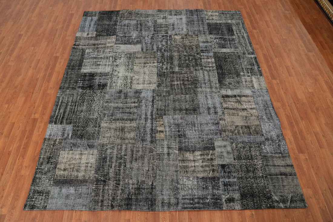 Handmade Wool Patchwork Distressed Area Rug 8x10