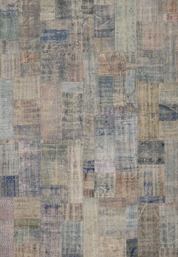 Handmade Wool Patchwork Distressed Area Rug 8x10