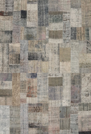 Handmade Wool Patchwork Distressed Area Rug 8x10