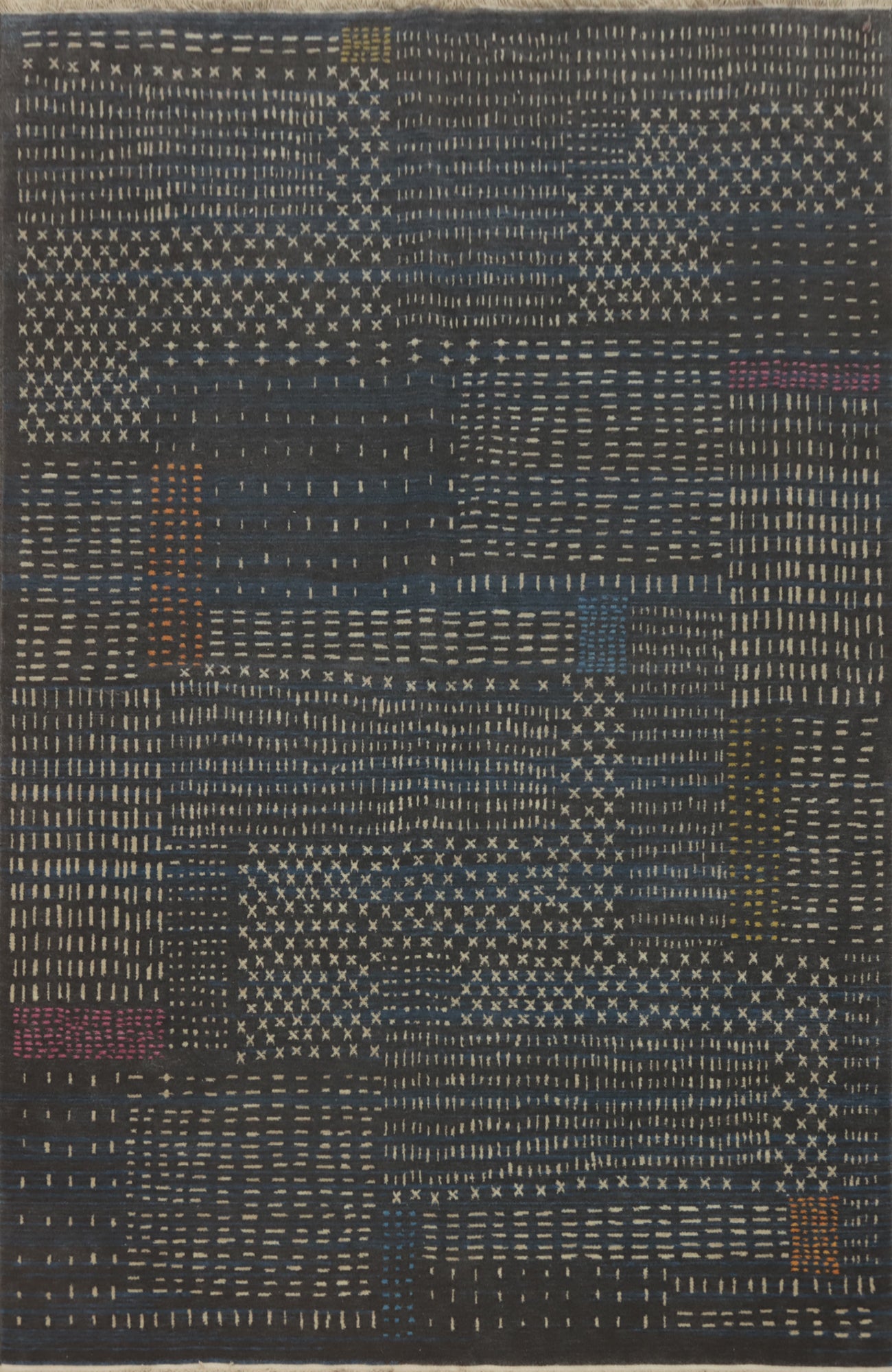 Black Gabbeh Living Room Area Rug 6x9