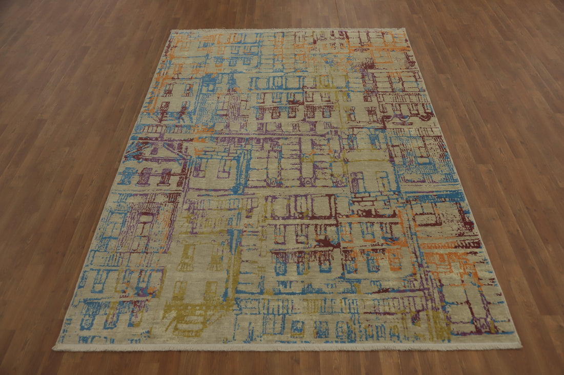 Pictorial Gabbeh Living Room Area Rug 6x9