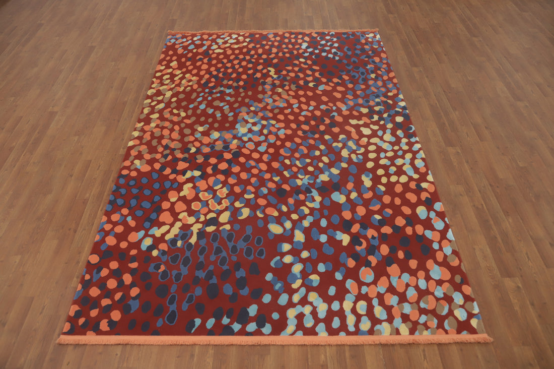 Modern Wool Gabbeh Living Room Area Rug 6x9
