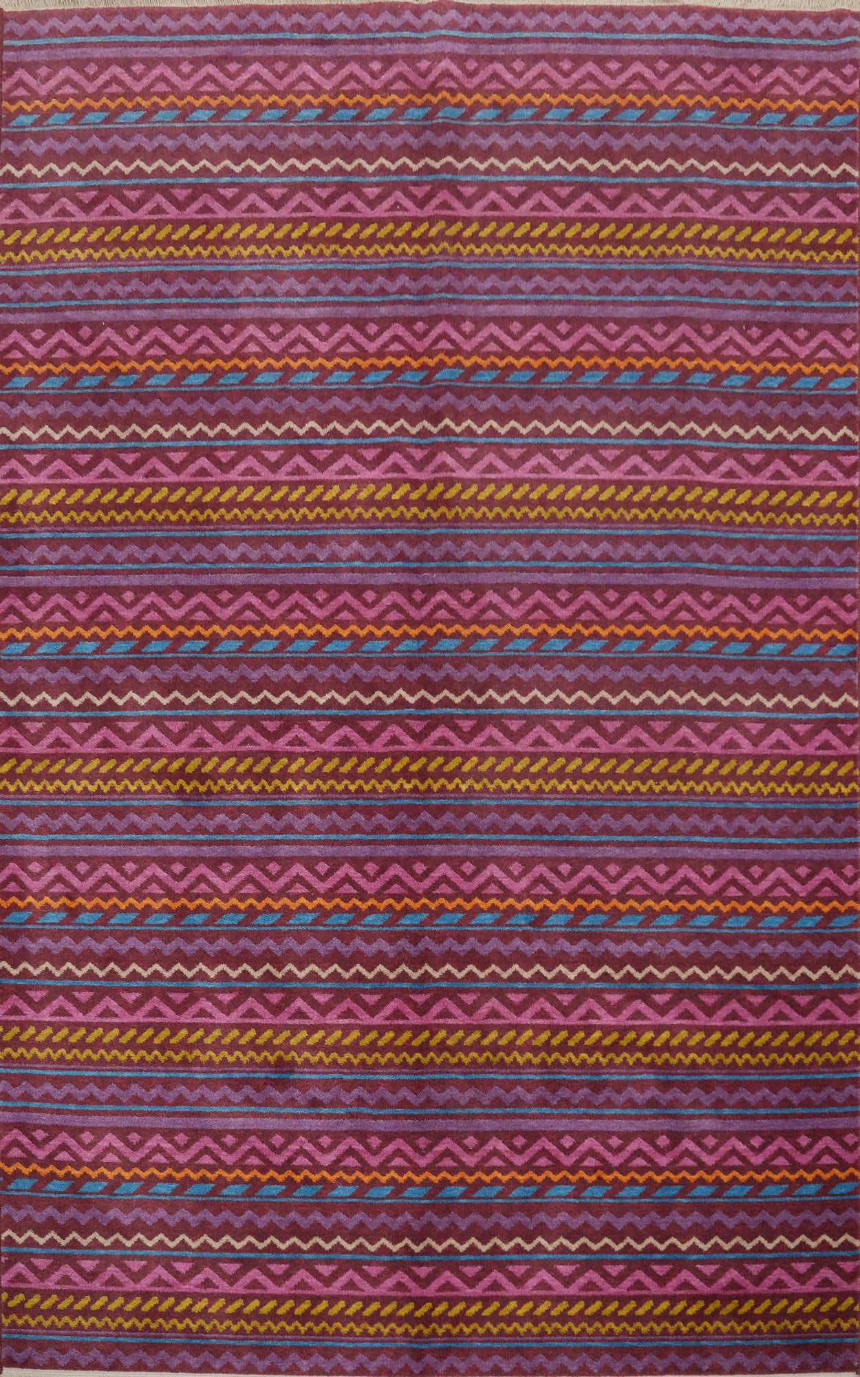 Striped Wool Gabbeh Living Room Area Rug 6x9