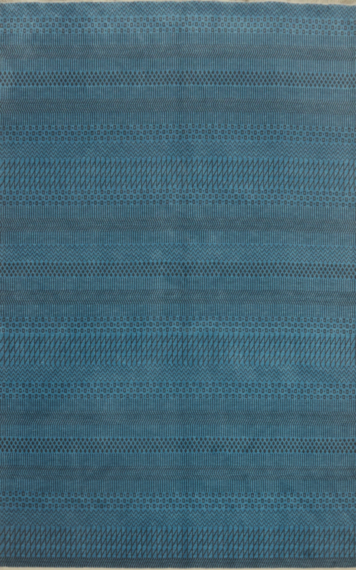 Blue Geometric Gabbeh Living Room Area Rug 6x9