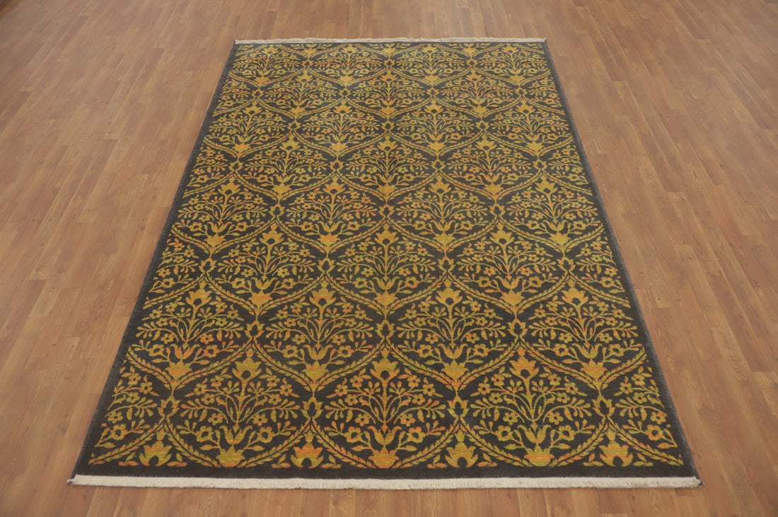 All-Over Floral Gabbeh Room Size Area Rug 6x9